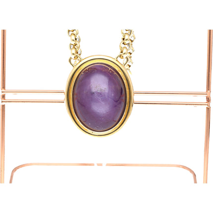 155.48 Carat No-Heat Purple Star Sapphire 18K Gold Bezel Pendant Necklace