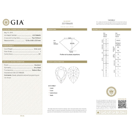 6.76 Carat Pair Of GIA Certified Pear Cut Diamonds - I Color SI1-SI2 Loose