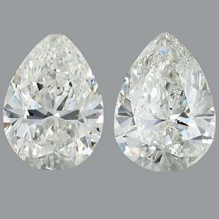 6.76 Carat Pair Of GIA Certified Pear Cut Diamonds - I Color SI1-SI2 Loose