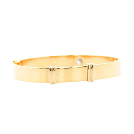 Vintage EGL Certified 2.01ct Brilliant Cut Diamond Bezel 18K Yellow Gold Bangle