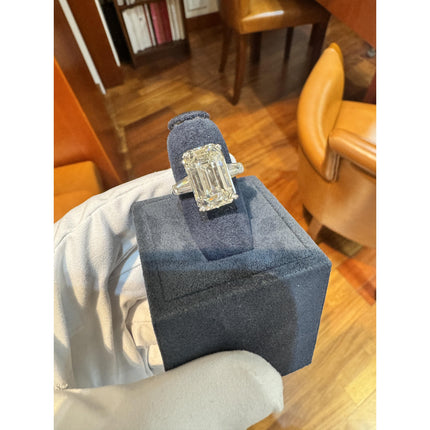 10.03 Carat Emerald Cut Elongated Diamond Tapered Baguette Three Stone Ring-Time and Carat