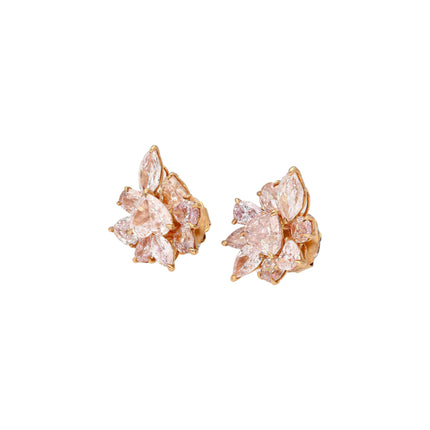 10.78 Carat Fancy Pink Diamond Heart Oval Marquise Cluster Stud Earrings-Time and Carat