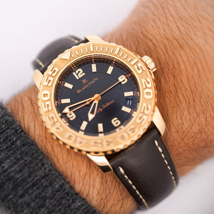 Blancpain 50 Fathoms Trilogy 18K Rose Gold Ltd Ed 51/100 Ref 2200-3630 Watch