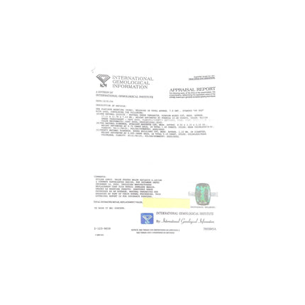 12.68 Carat Cushion Cut Green Tanzanite Baguette Round Diamond Vintage Ring-Time and Carat