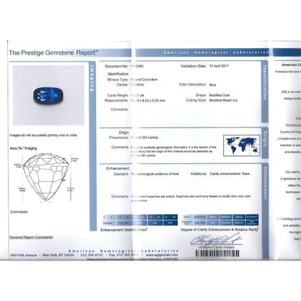 13.81 Carat Oval Cut Ceylon Blue Sapphire Diamond Vintage Ring-Time and Carat