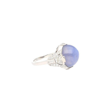 18.29 Carat No Heat Sri Lanka Star Sapphire Diamond Cocktail Ring-Time and Carat