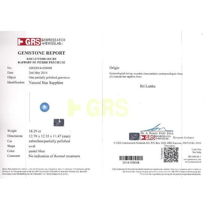 18.29 Carat No Heat Sri Lanka Star Sapphire Diamond Cocktail Ring-Time and Carat