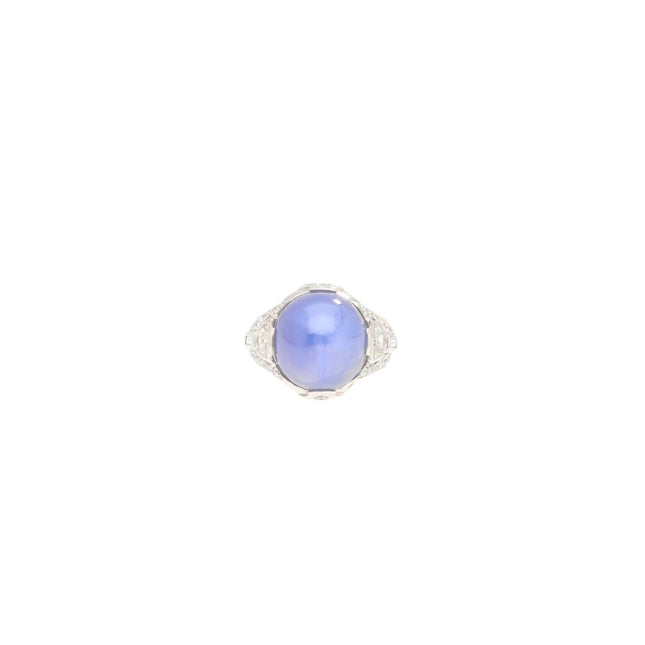 18.29 Carat No Heat Sri Lanka Star Sapphire Diamond Cocktail Ring-Time and Carat