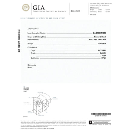 1.08 Carat Round Cut Fancy Pink Diamond Double Halo Ring 18K White Rose Gold-Time and Carat