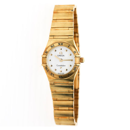 Pre-Owned Omega Constellation My Choice 18K Gold Mother of Pearl Dial Roman Numeral Bezel Ladies Quartz Watch Ref 1161