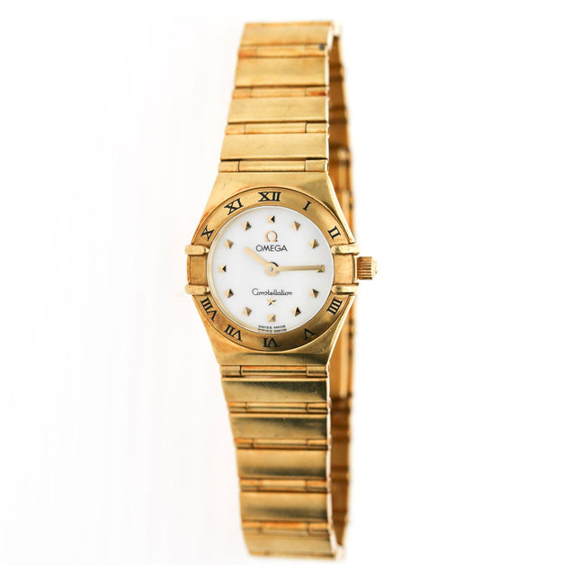 Pre-Owned Omega Constellation My Choice 18K Gold Mother of Pearl Dial Roman Numeral Bezel Ladies Quartz Watch Ref 1161