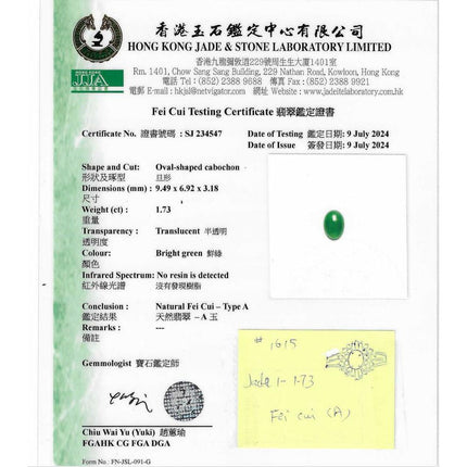 1.73 Carat Oval Natural Green Jade Diamond Halo Cathedral Ring Platinum Filigree-Time and Carat