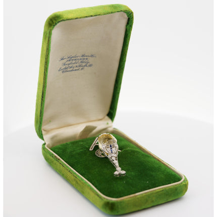 20 Carat Oval Cut Ceylon Yellow Sapphire Diamond Blue Sapphire Art Deco Pendant Platinum-Time and Carat