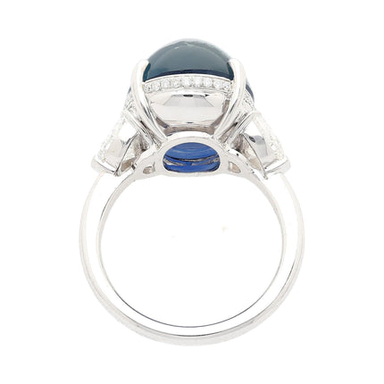 20 Carat Royal Blue No Heat Burma Sapphire & Diamond Ring