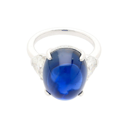 20 Carat Royal Blue No Heat Burma Sapphire & Diamond Ring