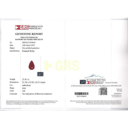 22.41 Carat Cabochon Ruby Diamond Emerald Cut Pendant Necklace-Time and Carat