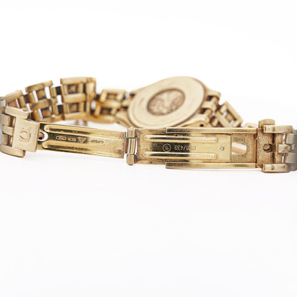 24mm Omega Deville Quartz Yellow Gold Ladies Watch Vintage 1997-Time and Carat
