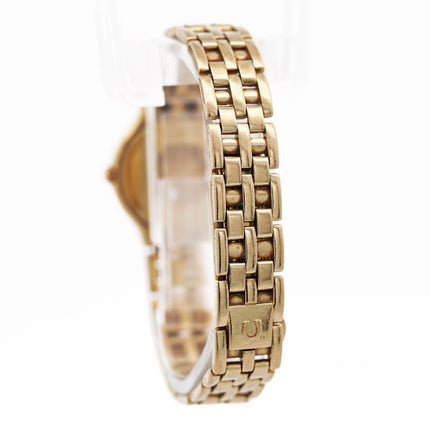 24mm Omega Deville Quartz Yellow Gold Ladies Watch Vintage 1997-Time and Carat