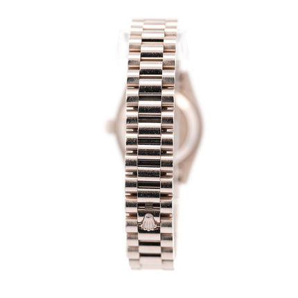 26mm Rolex DateJust President Automatic Factory Diamond Hour Markers 18K White Gold Ladies Watch-Time and Carat
