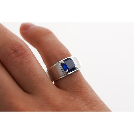 2.23 Carat Octagonal Cut Sri Lanka Blue Sapphire Mens Ring-Time and Carat