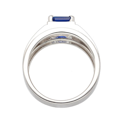 2.23 Carat Octagonal Cut Sri Lanka Blue Sapphire Mens Ring-Time and Carat