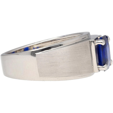 2.23 Carat Octagonal Cut Sri Lanka Blue Sapphire Mens Ring-Time and Carat