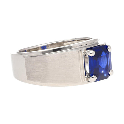 2.23 Carat Octagonal Cut Sri Lanka Blue Sapphire Mens Ring-Time and Carat