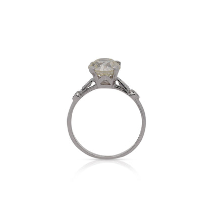 2.61 Carat European Cut M-N/VS1 Diamond Vintage Art Deco Engagement Ring