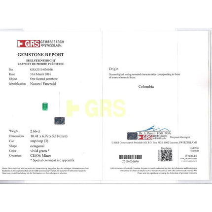 2.66 Carat Octagonal Cut Muzo Colombian Emerald Princess Diamond Floating Pendant Necklace 18K Gold-Time and Carat