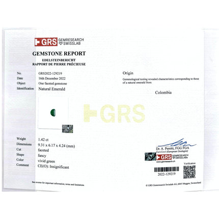 2.67 Carat Half Moon Cut Colombian Emerald Diamond Stack Ring 18K White Gold-Time and Carat