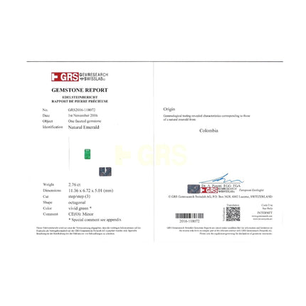 2.76 Carat Octagonal Cut Muzo Colombian Emerald Multi Cut Diamond Cluster Pendant-Time and Carat