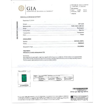 2.91 Carat Emerald Cut Colombian Emerald Baguette Diamond Art Deco Wide Frame-Time and Carat