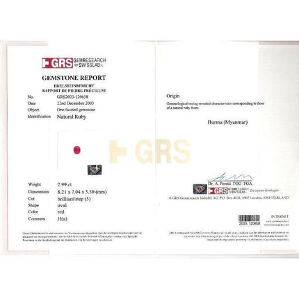 2.99 Carat Oval Cut Burmese Ruby Diamond Halo Ring 18K Yellow Gold-Time and Carat