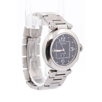 35mm Cartier Pasha Automatic Black Dial Stainless Steel Bracelet Unisex Watch-Time and Carat