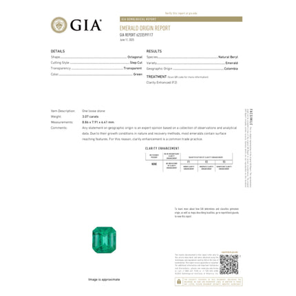 3.07 Carat Colombian Emerald Octagonal Step Cut Diamond Ballerina Platinum Ring Size 7.5-Time and Carat