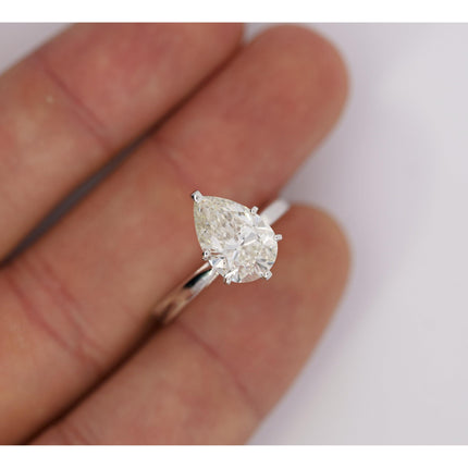 3.40 Carat Pear Cut Diamond Solitaire Ring-Time and Carat