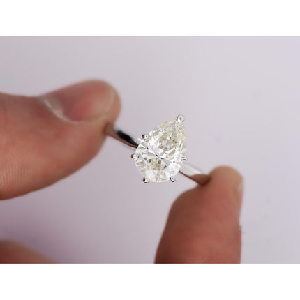 3.40 Carat Pear Cut Diamond Solitaire Ring-Time and Carat