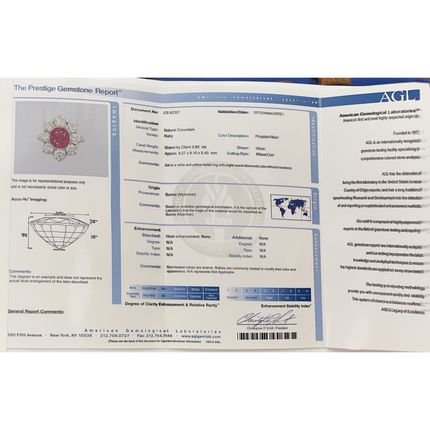 3.80 Carat Oval Cut Purplish Red Burma Ruby Round Diamond Halo Ring-Time and Carat