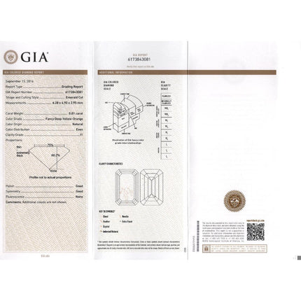 3.81 Carat Fancy Deep Yellow Orange Diamond White Diamond Two Piece Detachable Engagement Ring 18K Gold-Time and Carat