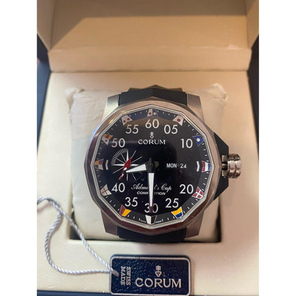 48mm Corum Admiral's Cup Competition Automatic Titanium Maritime Signal Flag Bezel Day Date Men's Watch-Time and Carat