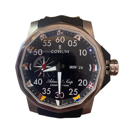 48mm Corum Admiral's Cup Competition Automatic Titanium Maritime Signal Flag Bezel Day Date Men's Watch-Time and Carat