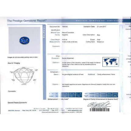 4.07 Carat Oval Cut Burma Blue Sapphire Diamond Halo Engagement Ring 18K White Gold-Time and Carat