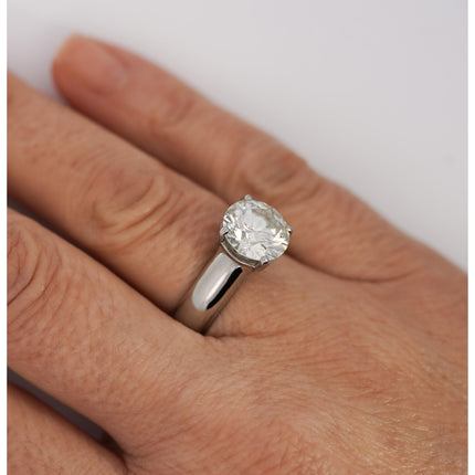 4.07 Carat Round Brilliant Diamond Platinum Solitaire Ring-Time and Carat