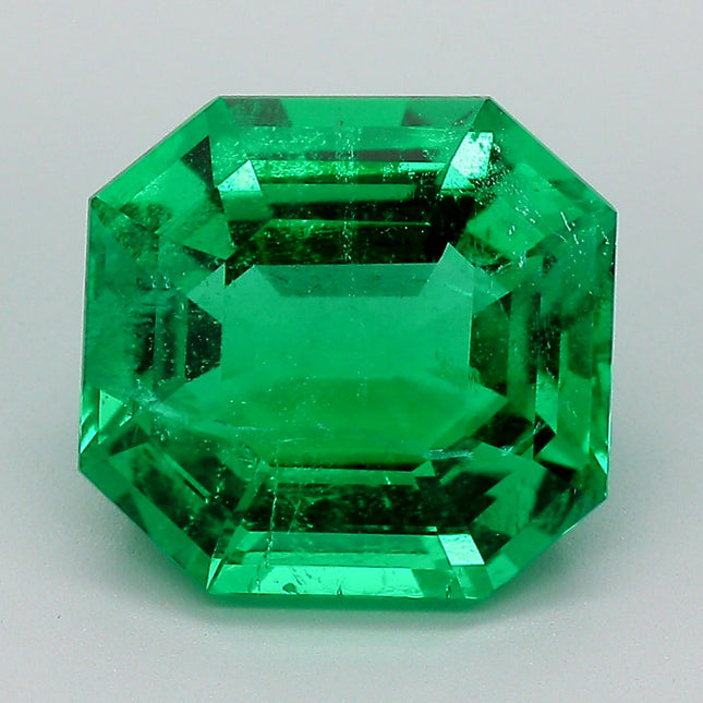 4.20 Carat Rectangular Emerald Cut Colombian Emerald Vivid Green Minor Oil Loose Gemstone-Time and Carat