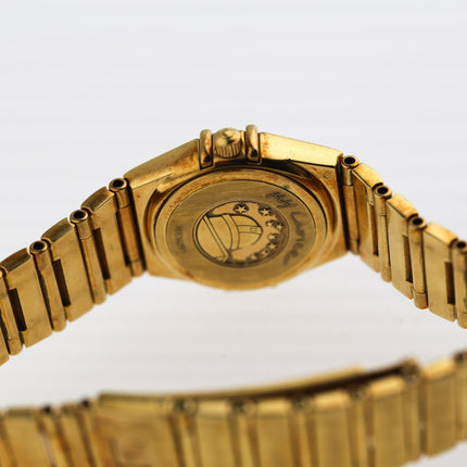 Pre-Owned Omega Constellation My Choice 18K Gold Mother of Pearl Dial Roman Numeral Bezel Ladies Quartz Watch Ref 1161