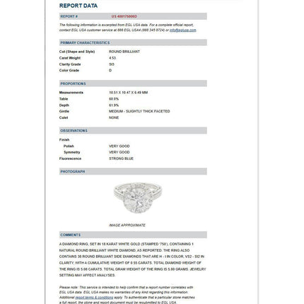 4.53 Carat Round Brilliant Diamond Floral Shank Halo Engagement Ring Filigree Milgrain-Time and Carat