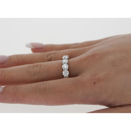 4.95 Carat Round Diamond Wedding Band Ring Fifteen Stone Prong Set-Time and Carat