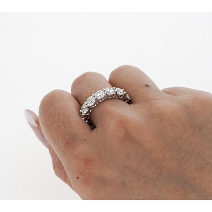 4.95 Carat Round Diamond Wedding Band Ring Fifteen Stone Prong Set-Time and Carat