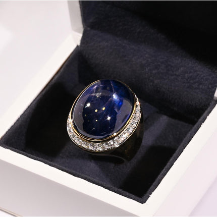 54.31 Carat No Heat Burma Star Blue Sapphire and Diamond Ring AGL Certified