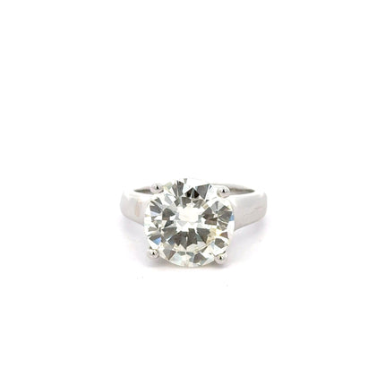 5.01 Carat Round Brilliant Diamond Solitaire Engagement Ring Thick Wide Band-Time and Carat